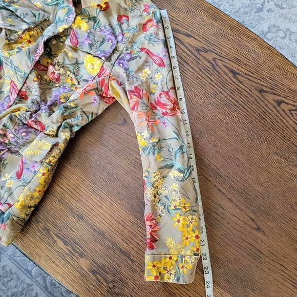 H&M Army Green Floral Utility Zip-Up Jacket Size Women's 4 - Picture 11 of 14